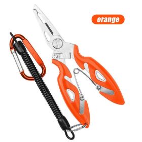 Multifunction Fishing Pliers Hook Picker Lost Rope Hanging Buckle Fishing Scissors Small Lure Fishing Supplies Tool Accessories (Color: Orange)