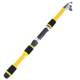 Sougayilang Travel Telescopic Fishing Rod Glass Fiber Fishing Pole (Color: yellow)