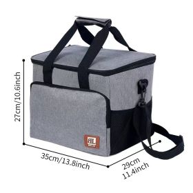 New Portable Insulated Bag Outdoor Large-Capacity Lunch Box Waterproof Cooler Ice Travel Picnic Bag (Color: Gray)