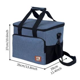 New Portable Insulated Bag Outdoor Large-Capacity Lunch Box Waterproof Cooler Ice Travel Picnic Bag (Color: Navy)