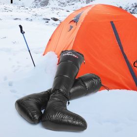 Camping Down Socks Down Boots Sleeping Bag Socks Down Boots Camping Sleep Boots Kamperbox Sleeping Bag Down Boots (Color: Black)